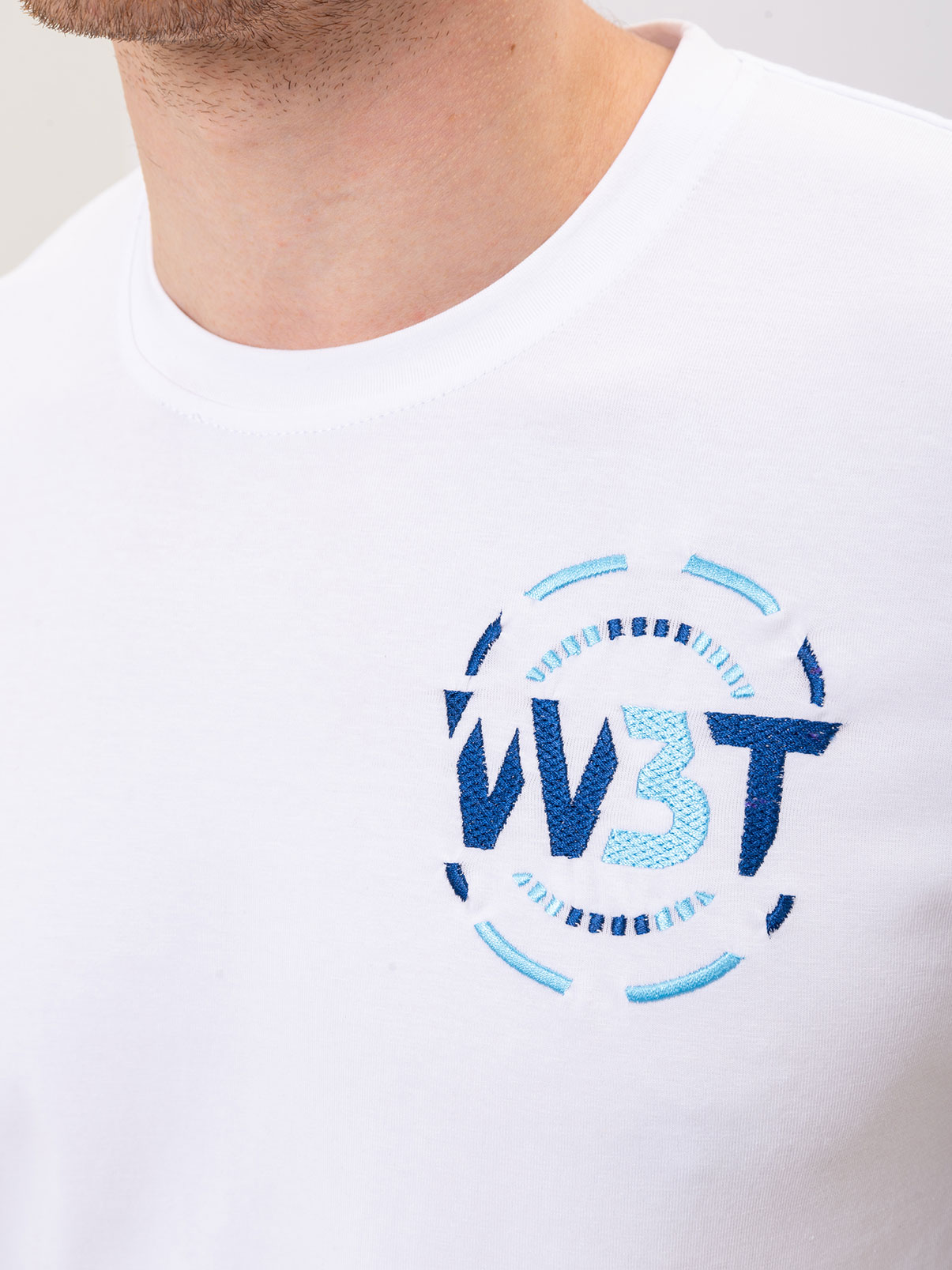 T-shirt W3T white (embroidery) #2