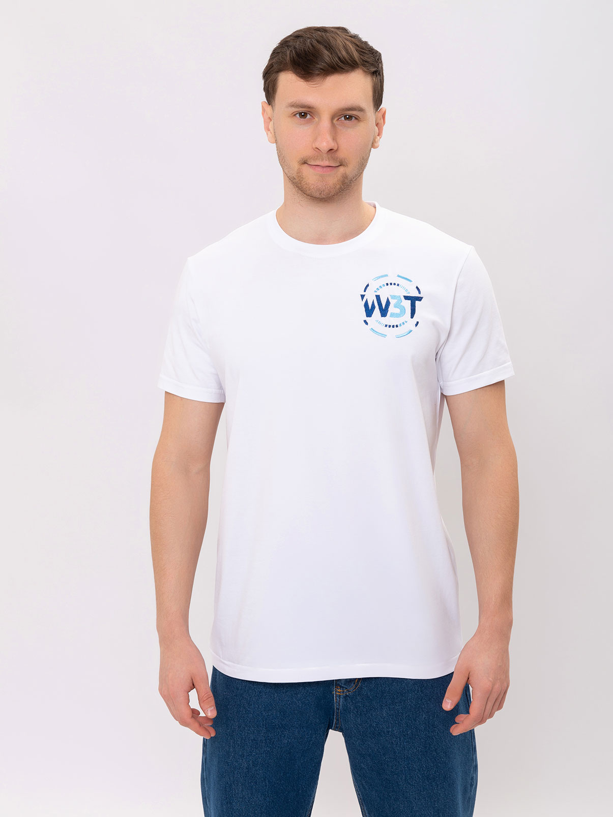 T-shirt W3T white (embroidery) #3