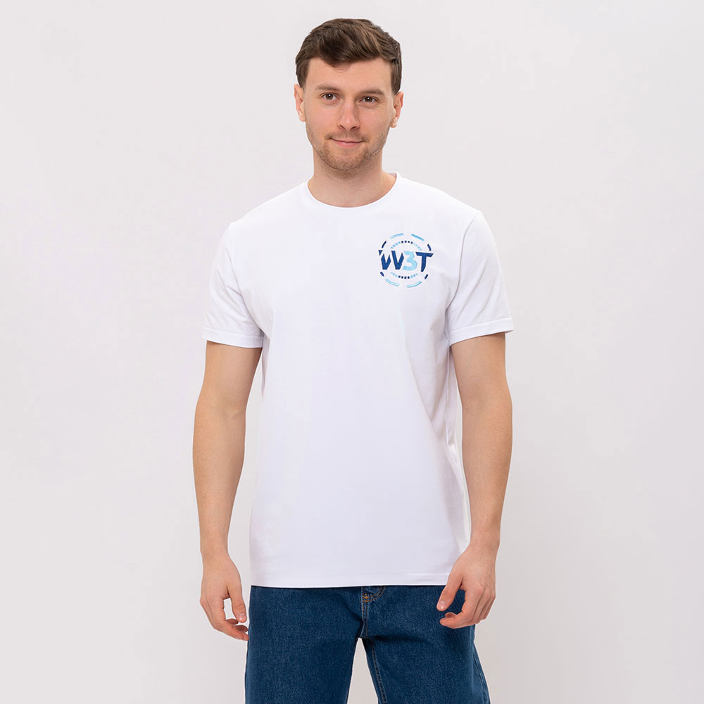 White T-shirt with W3T logo (embroidery)