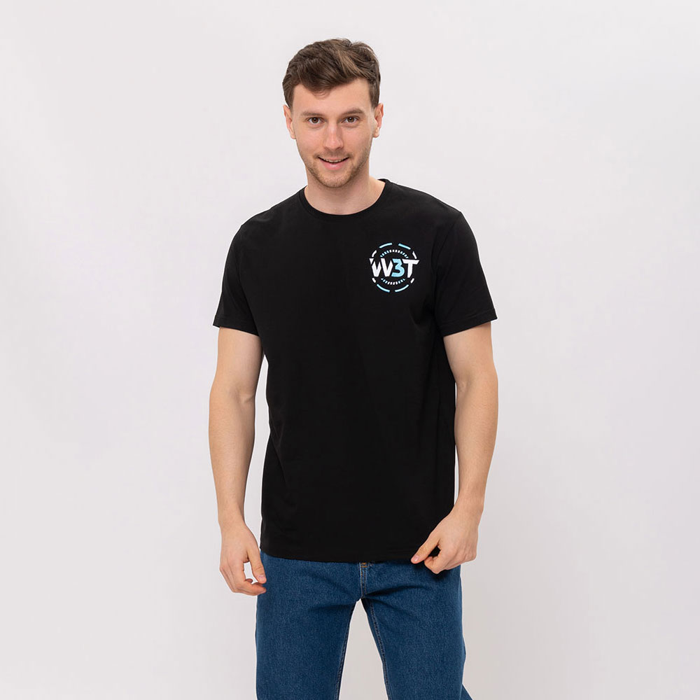 Black T-shirt with W3T logo (embroidery)